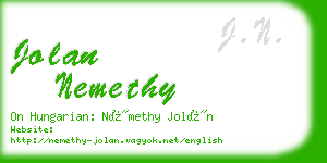 jolan nemethy business card